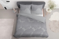 Pościel Bawełniana 220x200cm Kwiaty Popielata Szara