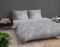 Pościel Bawełniana 220x200cm Kwiaty Popielata Szara