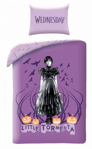 Pościel bawełniana 140x200 Wednesday Addams HIT Rodzina Addamsów