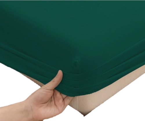 Prześcieradło JERSEY Z GUMKĄ 160x200 Ciemny Zielony 