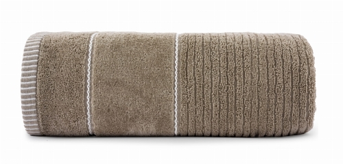 Ręcznik 70x140 Teo Taupe / C. beżowy 470g 100% bawełna z welurem