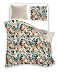 Pościel Satynowa 140x200 Milagro Liście Pastelowe Jesienne