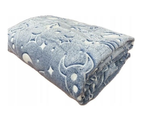 Koc Świecący w ciemności 150x200  Rakiety na Szarym Tle Fluo