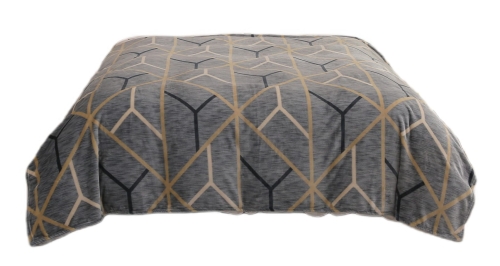 Koc 160x200 Dekoracyjny Geometryczny Popielaty