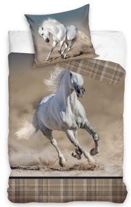 Pościel Bawełniana 160x200 Koń biały Bawełna  