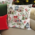 Poszewka Świąteczna Welurowa 45x45 Zimowe Miasteczko