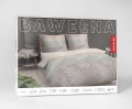 Pościel Bawełna 180x200 Pasy Liście Pastelowa Jasna