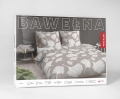 Pościel Bawełna 140x200 Kwiaty Liście Beżowa