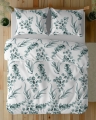 Pościel Bawełna 220x200 Kwiaty Liście Zielona
