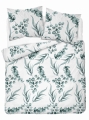 Pościel Bawełna 220x200 Kwiaty Liście Zielona