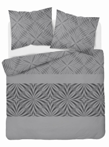 Pościel Bawełna 220x200 Geometryczna Popielata Szara