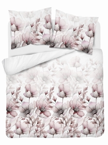 Pościel Bawełna 220x200 Kwiaty Różowa