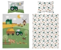 Komplet do łóżeczka 90x120 Kołdra + Pościel Traktorek Farma 