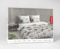 Pościel Bawełna 160x200 Kwiaty brązowe na jasnym tle