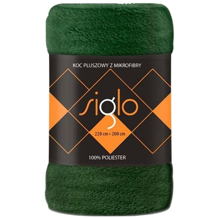 Koc Siglo 150x200 ciemny zielony miękki puszysty