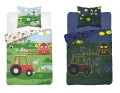 Pościel Świecąca w ciemności 160x200 Traktorek Czerwony Farma 