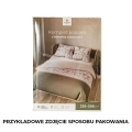 Pościel 160x200 Satyna Bawełniana Fable Elegancka kwiatowa  z zielenią oliwkową