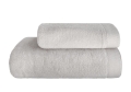 Ręcznik 50x90 Misty gruby jasny szary 100% bawełna 450g Zero Twist miękki  