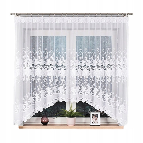 Firanka gotowa żakardowa KASJANA 320x160cm biały