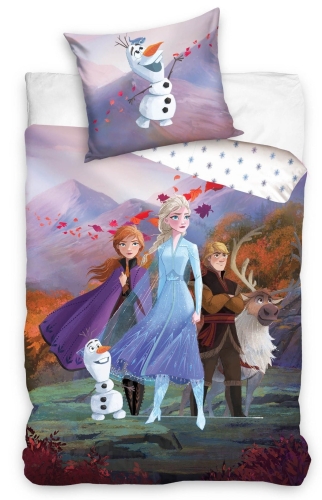 Pościel Bawełniana 160x200 KRAINA LODU FROZEN Anna i Elza 